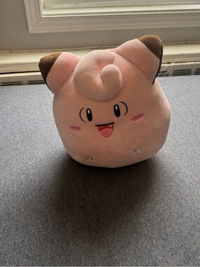 Pokemon Plush - Light Pink with Yellow Logo Accent
